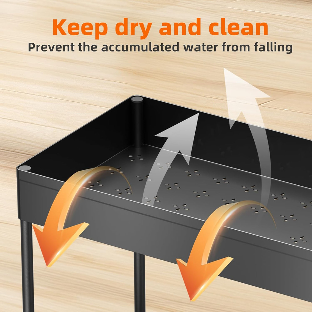 Under Sink Organizer 2 Pack, Sink Pull-Out Sliding Storage Cabinet, 2-Tier Under