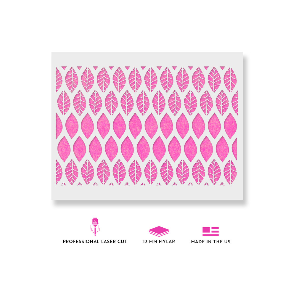 Bittersweet Leaf Pattern Wall Stencil - DIY Wallpaper Alternative