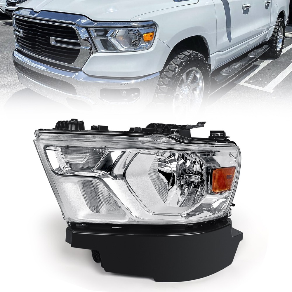 For Dodge RAM 1500 2019-2024  Halogen Headlight Left Driver Side W/ Full BULBS