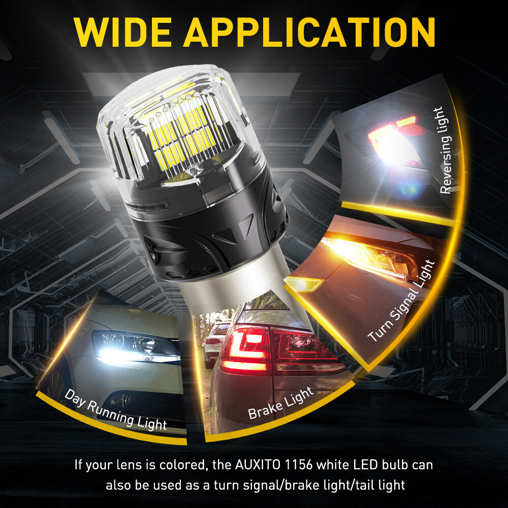 AUXITO 1156 LED Reverse Backup Light Bulbs Super Bright White 6500K 4000LM BA15s