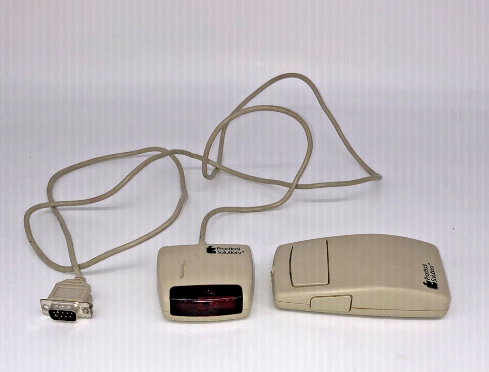 Vintage Practical Solutions Wireless Mouse With Receiver - circa 1990 - Untested