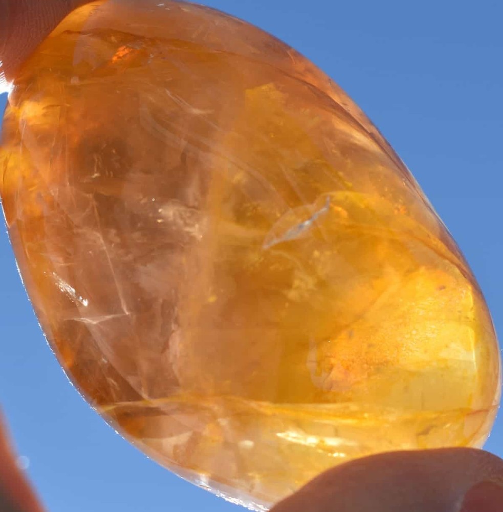 Yellow Hematoid Quartz Palm Stone #14