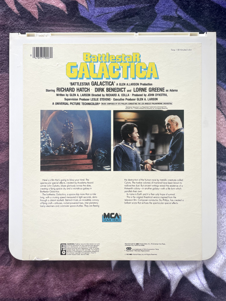 Vintage Battlestar Galactica CED Video Disk 1983 UNTESTED