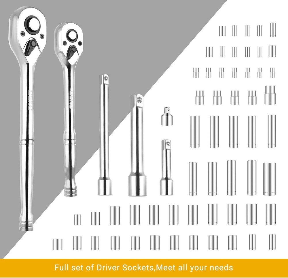 Pro Mechanics Tool Set 192pc | Chrome Vanadium | Hex Box End Wrench | Storage...