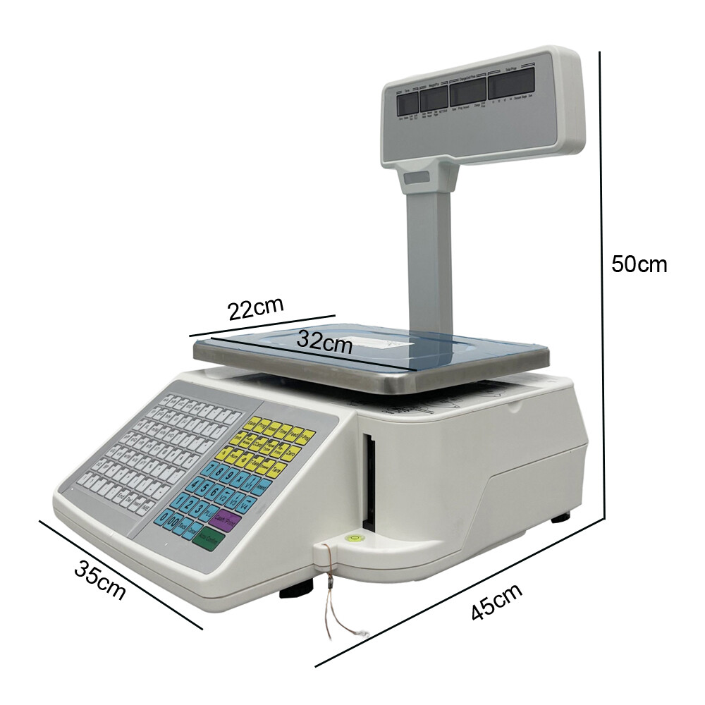 Digital Price Computing Scale with Thermal Label Printer 30lbs Capacity Four-win