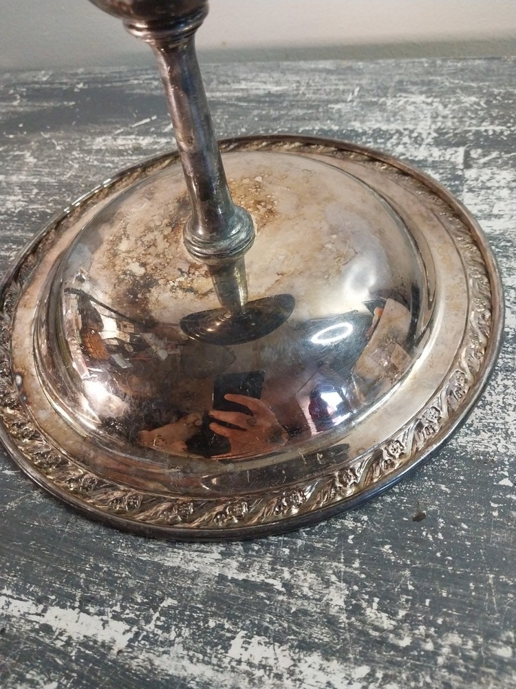 vintage pedestal silverplate candy dish