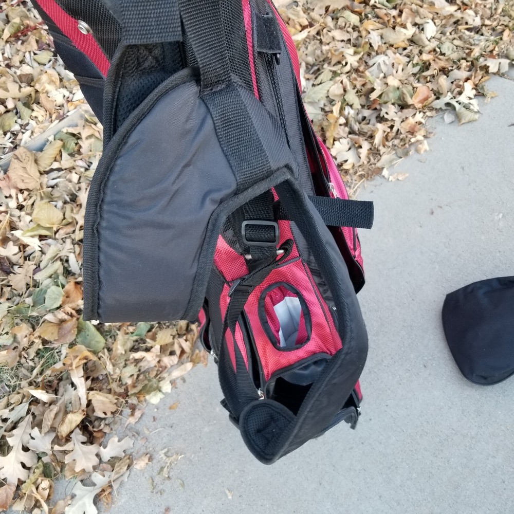 Golf stand bag Golfmate MATE black red shoulder strap
