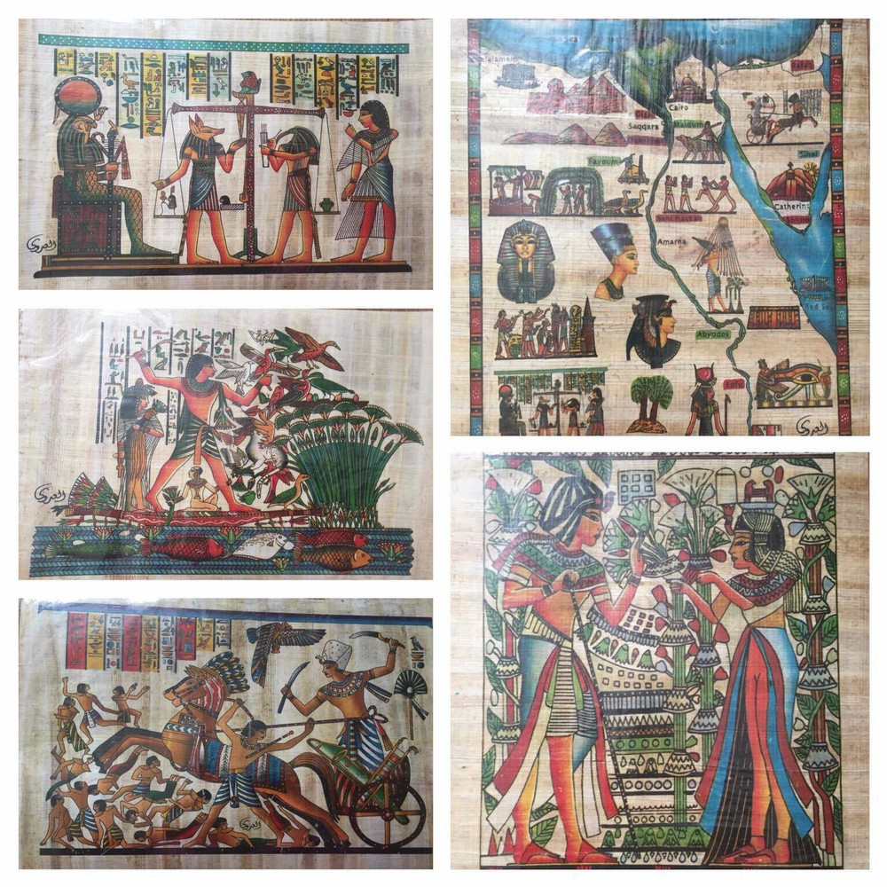 18 Different Egyptian Printed Papyrus Paper For Art Projects /History/Schools
