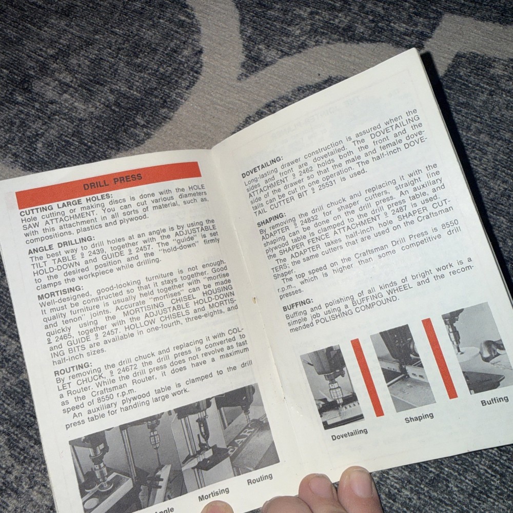 Sears "Guide to Craftsman Power Tools" 12 Different Power Tools Explained