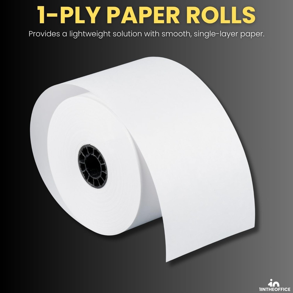 Adding Machine Rolls 2 1/4" x 130' - 12 Uncoated Rolls, Bright White