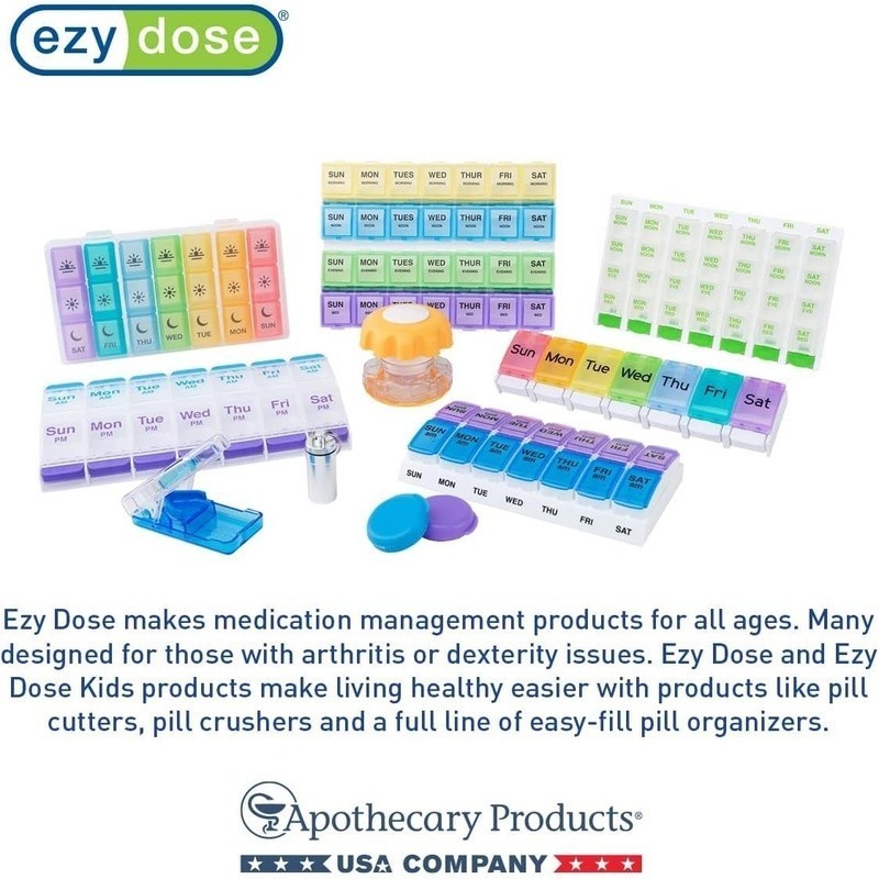 Easy Open Pill Organizer Arthritis Friendly Durable Storage Medication Planner