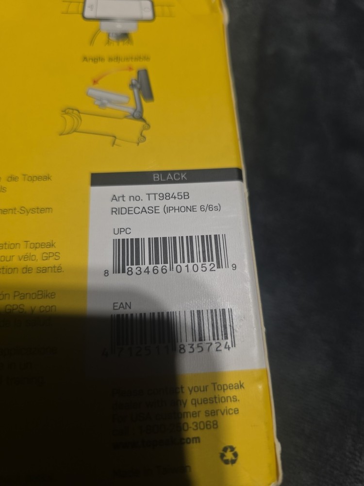 Topeak RideCase iPhone 6 with handlebar mount adjustable TT9845B Black