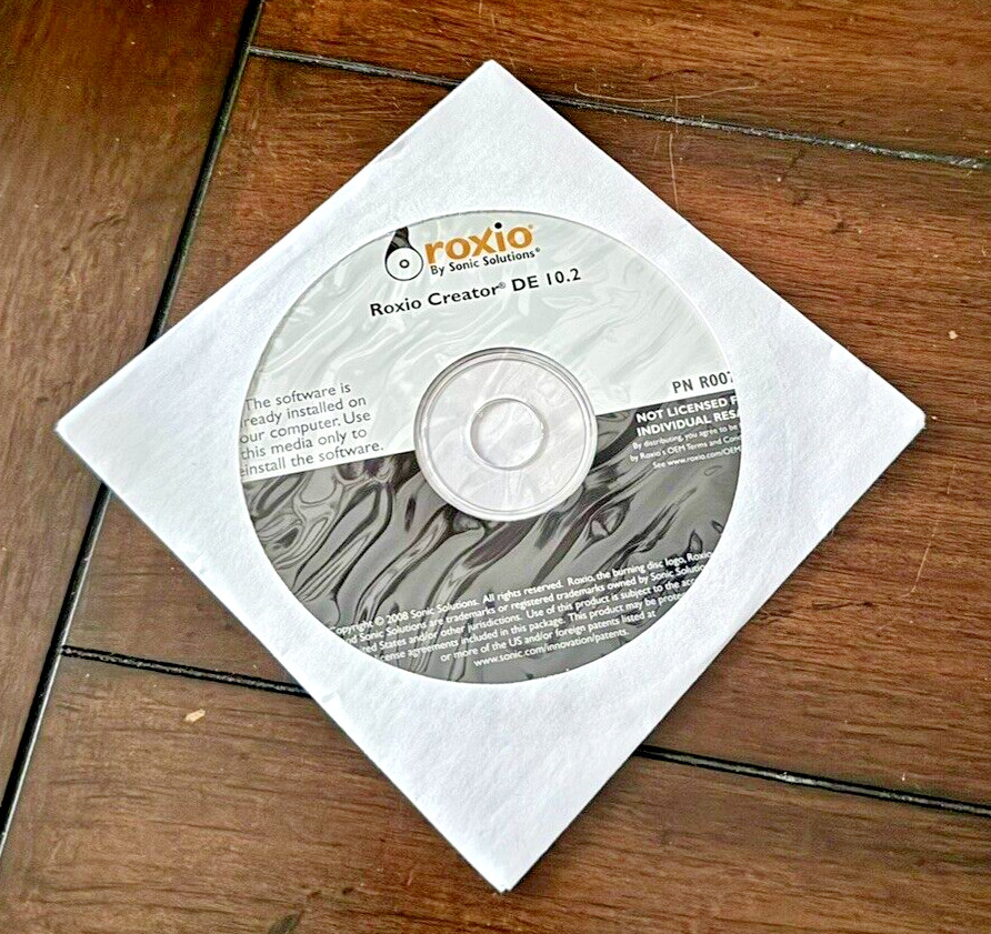ROXIO CREATOR DE 10.2  CD SONIC SOLUTIONS INSTALL DISC DISK - NEW SEALED