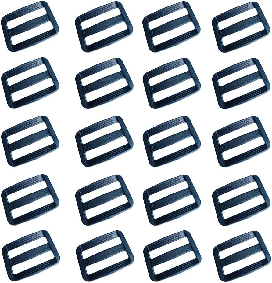 200Pcs 1 Inch Plastic Tri-Glide Slides Buckles,Adjustable Webbing Strap Triglide