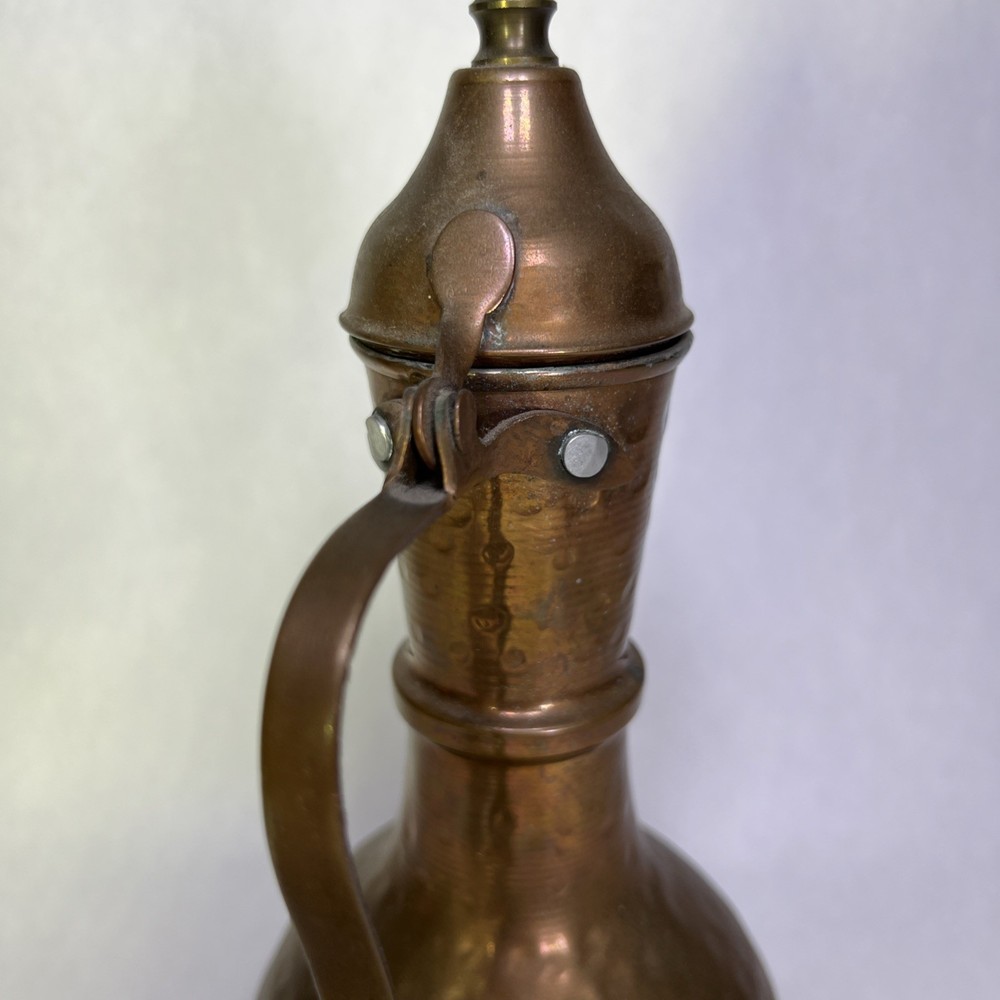 Vintage Middle Eastern Dimpled Brass Tea Pot Pitcher – Handcrafted