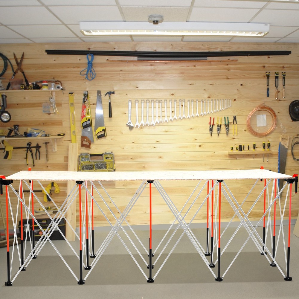Portable Folding Workstand 8.05 x 4.13 ft Collapsible Workbench 6000 lbs W
