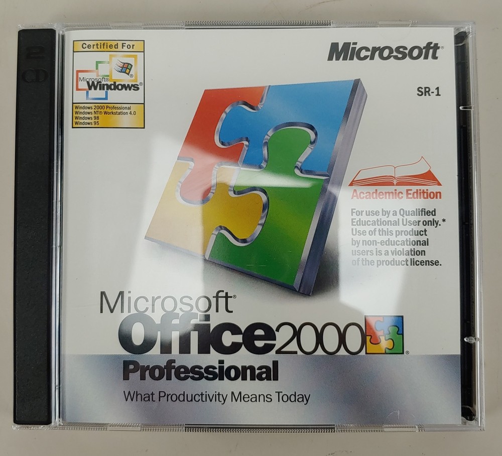 Microsoft Office 2000 Professional W/ Product Key & Encarta 2001