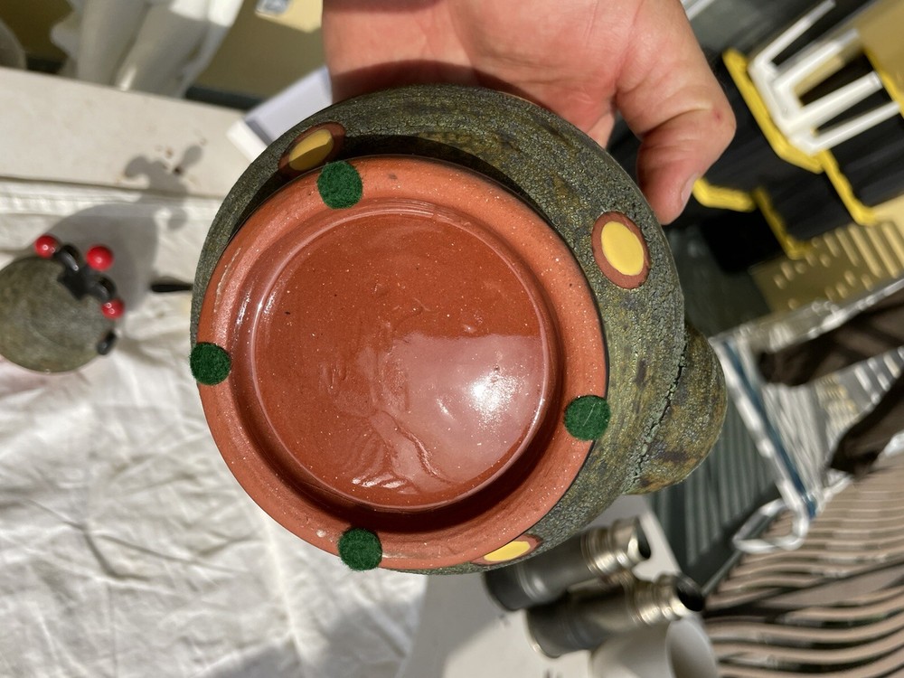 Signed Quite Unique Ceramic Studio Pottery Tea Caddle 13’