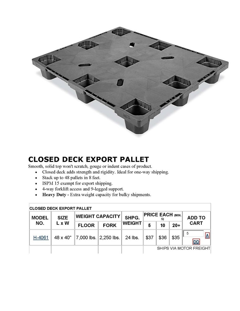 U-line shipping pallet