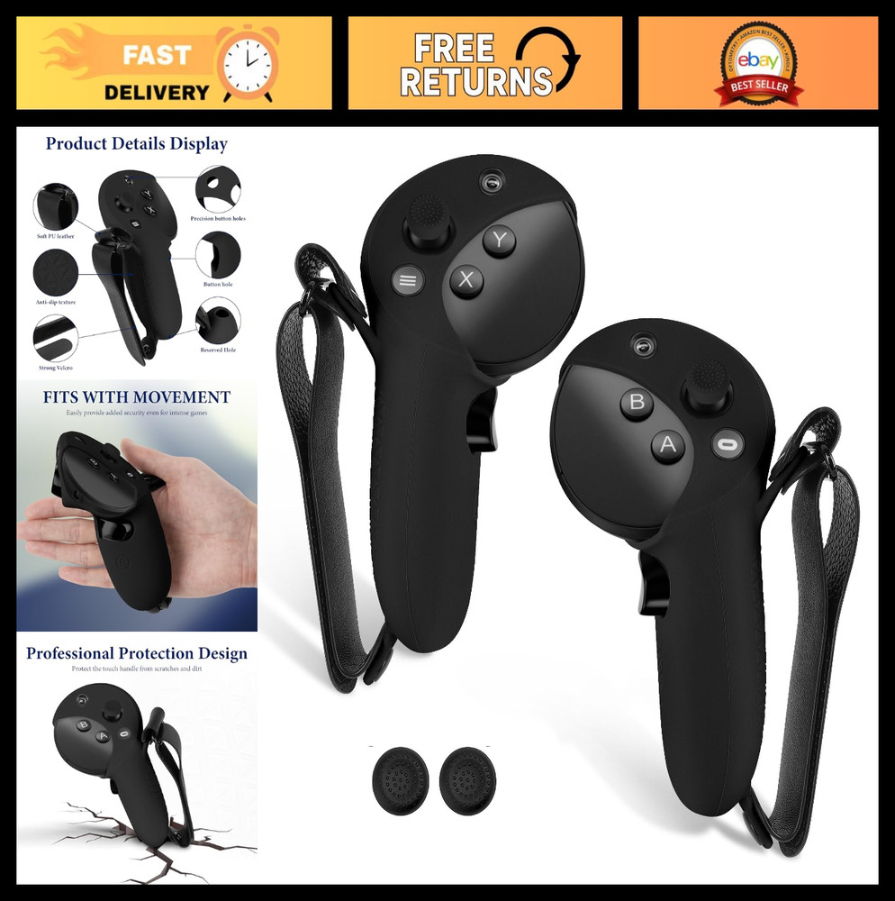 VR Silicone Controller Cover for Meta Quest Pro - Anti-Throw Handle Sleeve, Adju