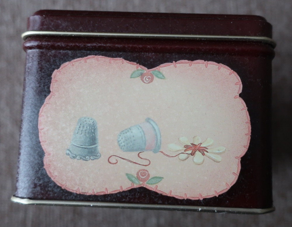 Small Sewing implement Tin Box; Made in Ohio