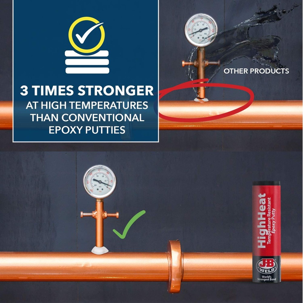 High-Temperature Epoxy Putty Stick - 500°F, 2 oz., Grey Repair Solution
