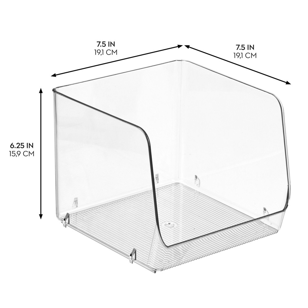 Open-Front Stackable Bathroom Cabinet Organizer Clear