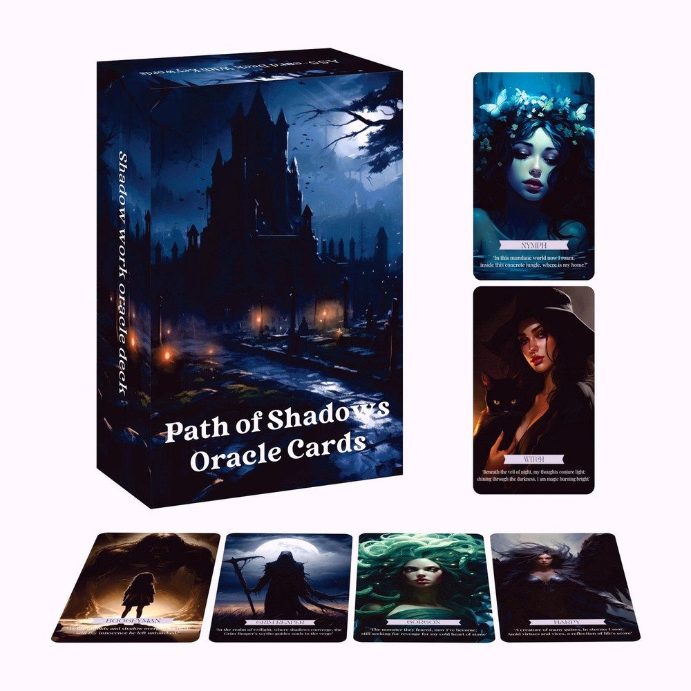 Path of Shadows Oracle Cards, Shadow Deck, Messages Medium, Black