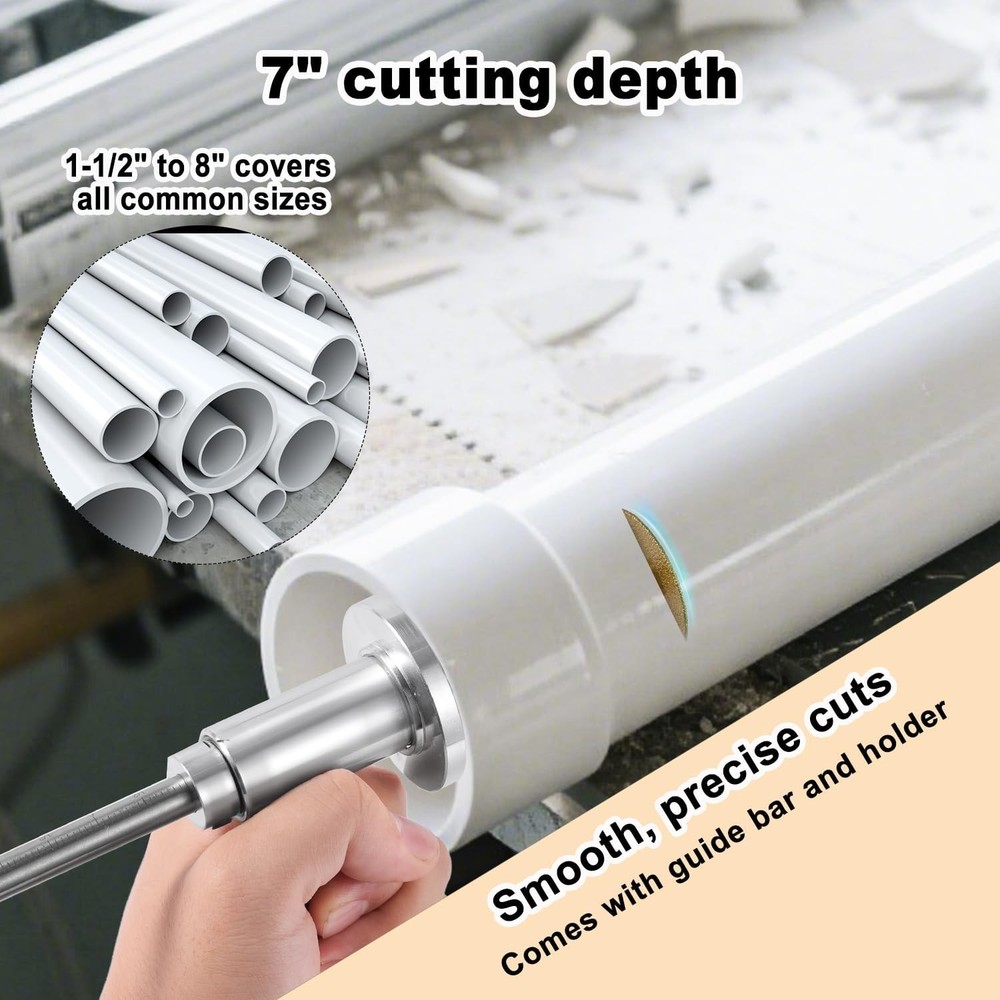 PVC Pipe Inside Cutter with Diamond Grit Wheel & Handle, Stainless Steel Inte...