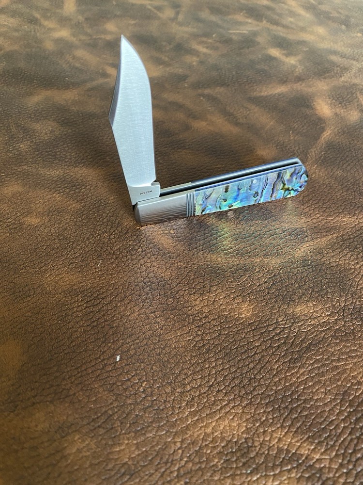Jack Wolf Gateway Barlow-Abalone Handle w/ Handmade Custom Leather Sheath!