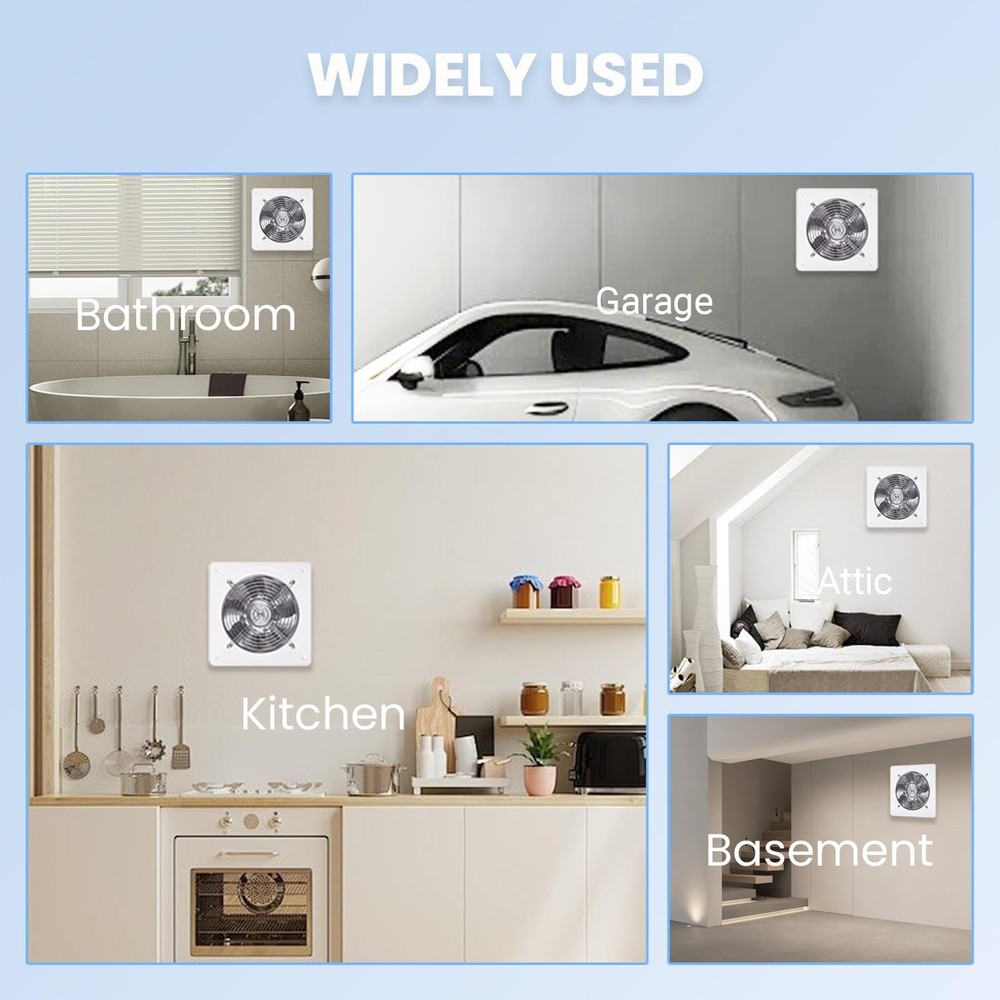 10" Kitchen Exhaust Fan with Variable Speed Controller, 1058CFM Wall Mount Ve...