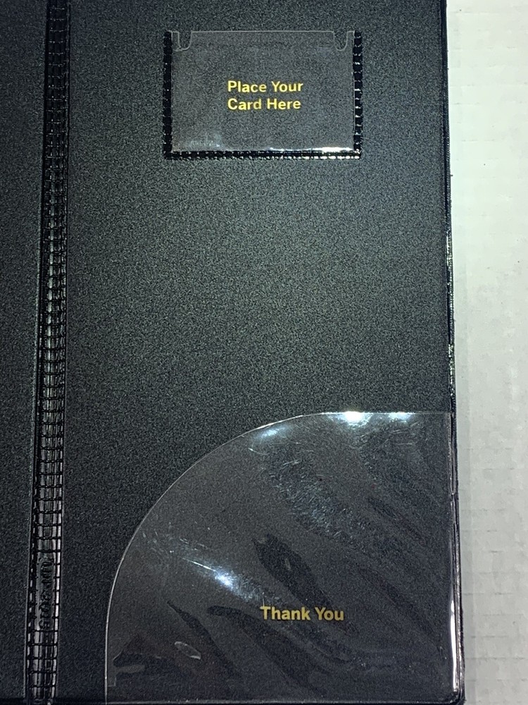 (LOT 2) New Double Panel American Express Restaurant Check Presenters Black