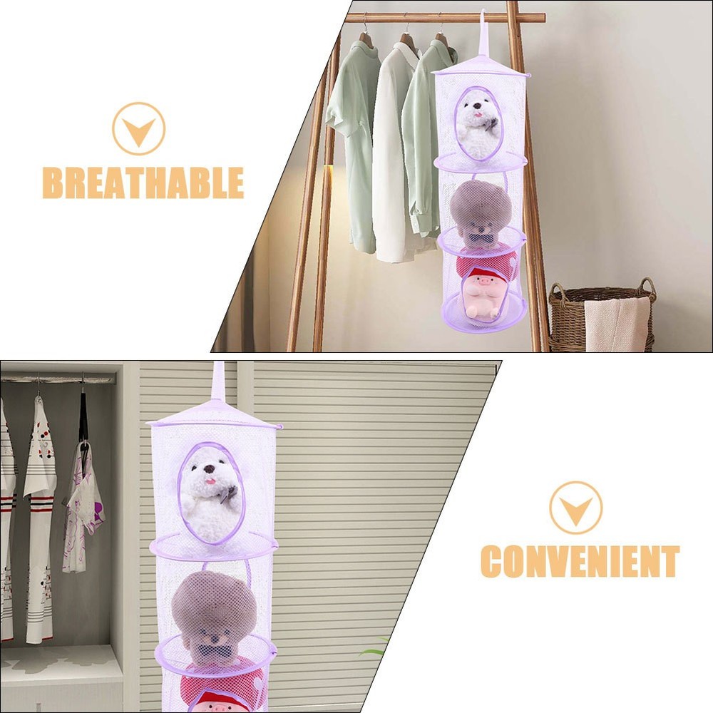 2 Pcs Practical Stuffed Animal Storage Hammocks Foldable Hanging Net