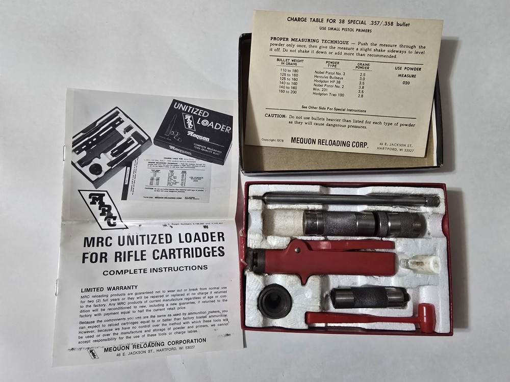 Vintage Lee Loader Complete Reloading Kit for .38 Special / .357 - Box & Manual