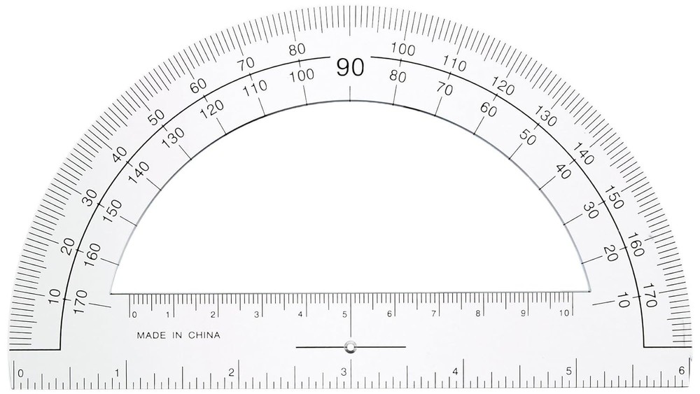 Plastic Protractor, 6-Inch Long, Clear
