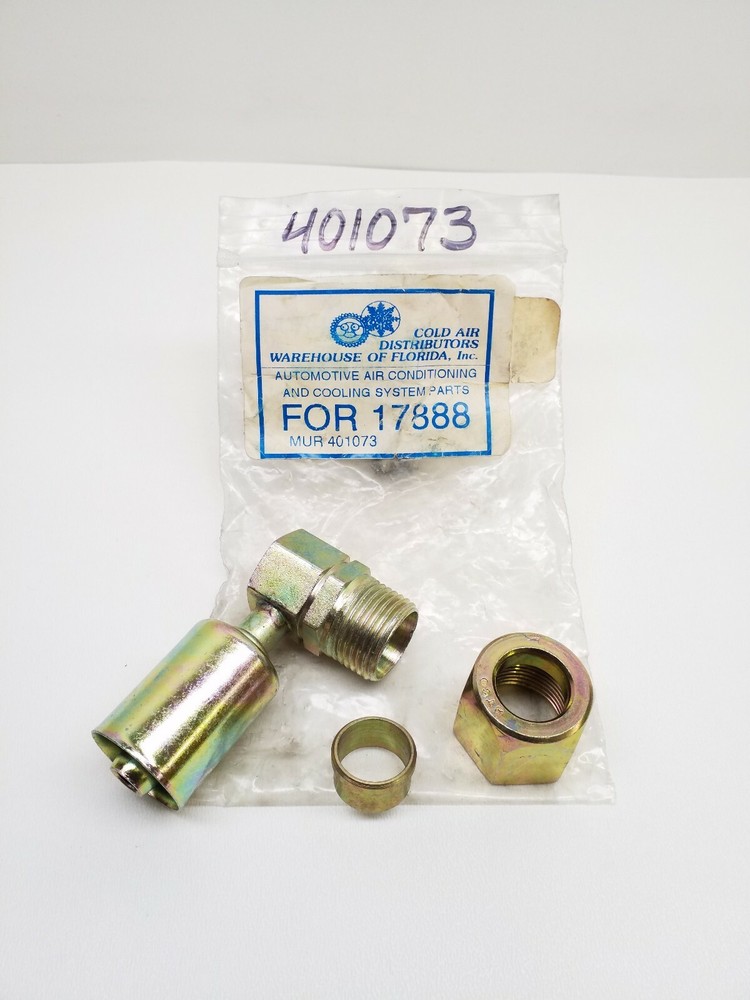 401073 Cold Air Dist. 17888 A/C Compression Fitting 90 Degree Beadlock #8