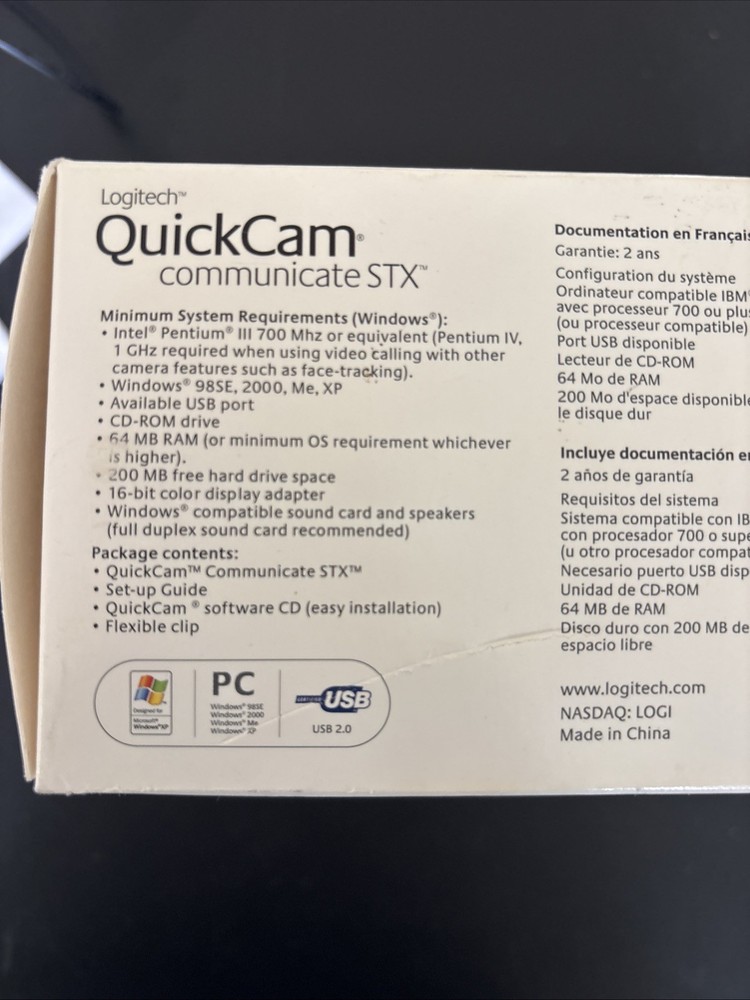 Logitech QuickCam Communicate STX Computer Webcam Video USB Black NOS