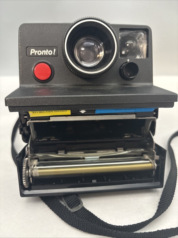 Pronto Polaroid Land Camera With Strap/ UNTESTED