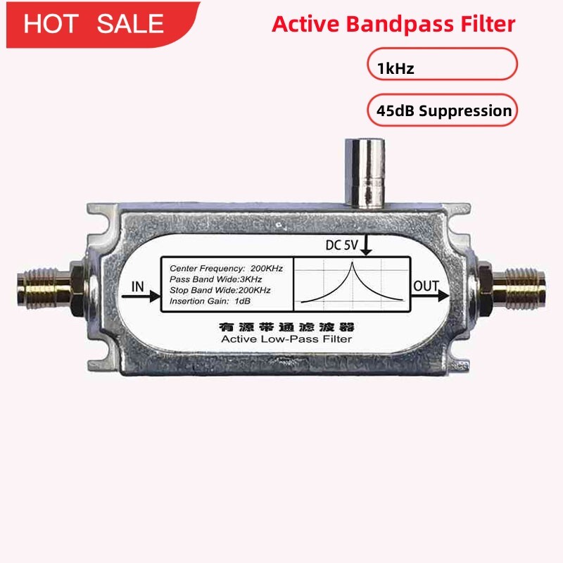 1KHz BPF Single Power Active Bandpass Filter 45dB Suppression High Quality