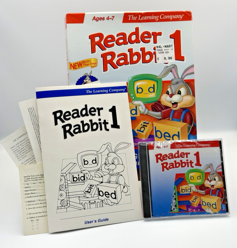 The Learning Company Reader Rabbit 1 CD-ROM Complete, Sealed CD