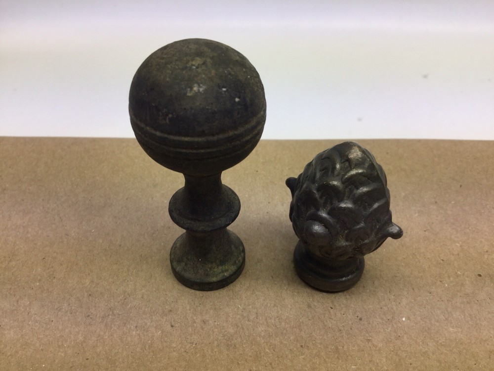 Two Vintage Metal Finials