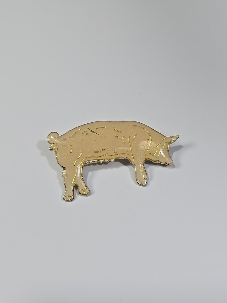White Pig Lapel Pin Large Size