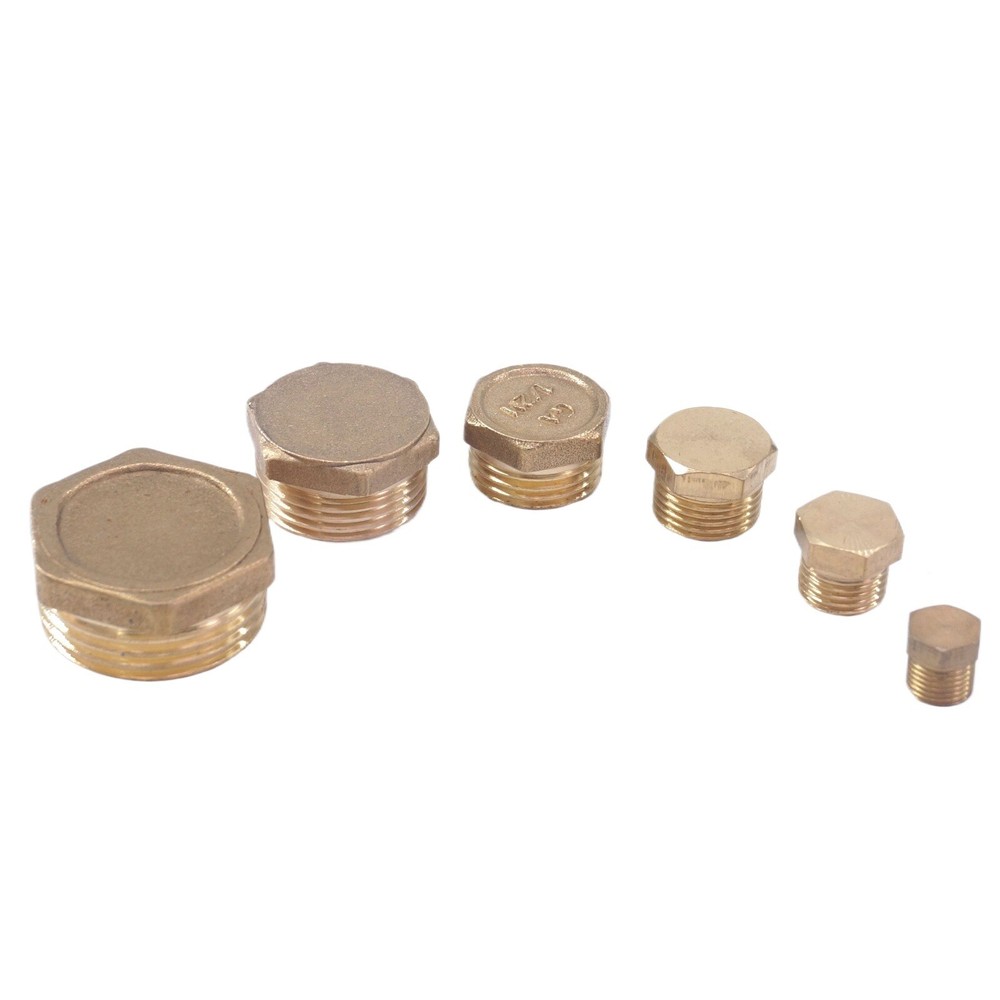 2pcs M5 M6 M8 M10 M12 Male Brass Pipe End Cap Plug Hex Head Pipe Adapter