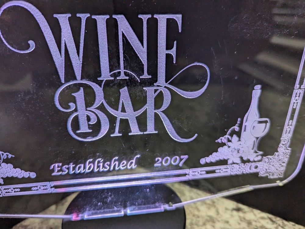 Wine Bar Custom made L.E.D. Large light display
