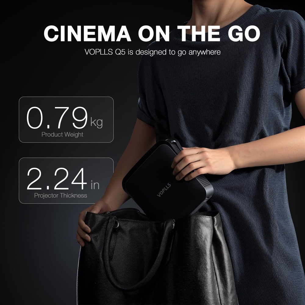 【Thinnest & Netflix-Licensed Projector】Smart Mini Projector with W