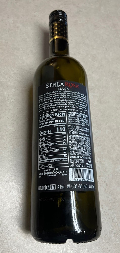 Lot of 5 Empty Dark Roscato Wine Bottles