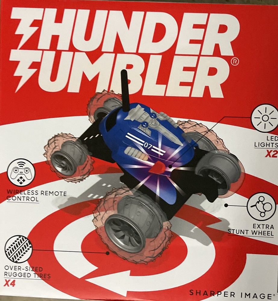 Thunder Tumbler Sharper Image Remote Control 360 Spinning Car Blue
