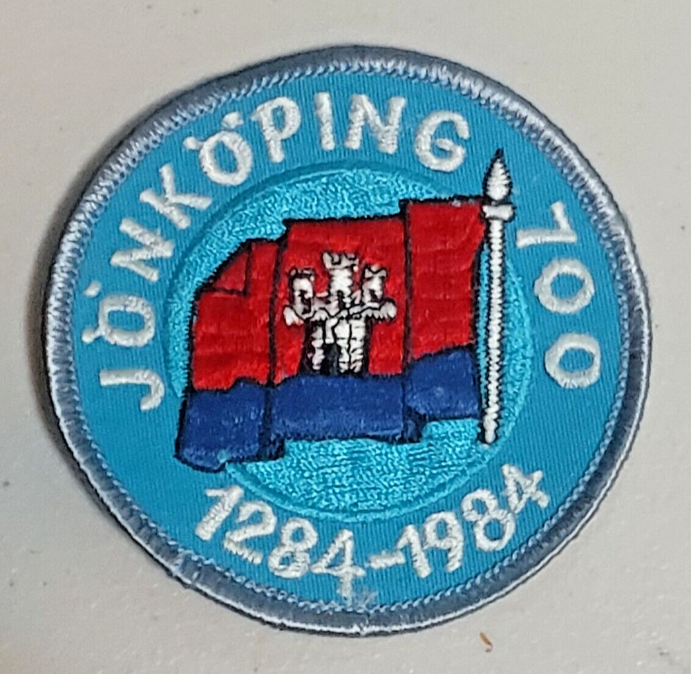 Rare Vintage Sweden Jonkoping Jönköping 700 år Anniversary Patch