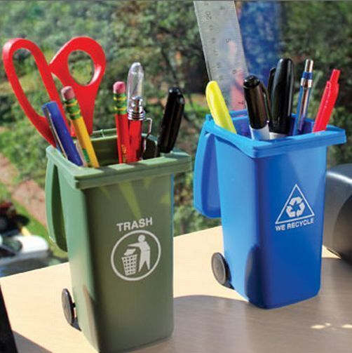 Recycle & Trash Dumpster Garbage Set -  home kitchen office storage supply bin