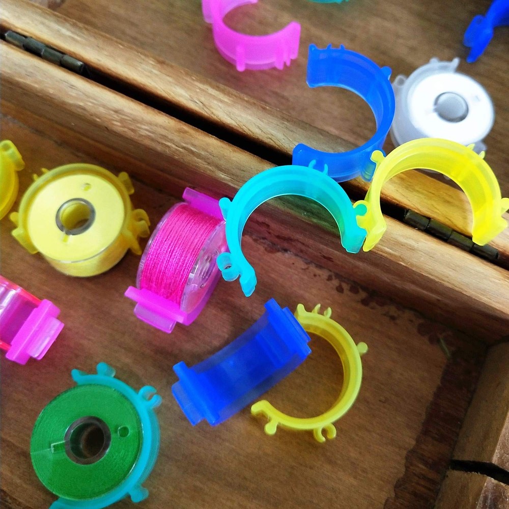 50 PCS Sewing Bobbin Small Clips Tool Accessory Holder Colorful Thread Keeper